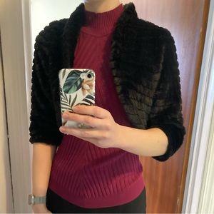 Black Faux Fur Bolero